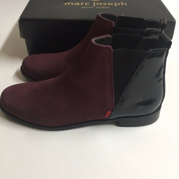 Marc Joseph Men\'s Shoes Williamsburg Wine Nubuck Chelsea Boots Size 5 MJ171010
